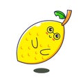 Illustration vector graphic of cute lemon fruit Royalty Free Stock Photo