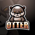 Otter mascot esport logo design Royalty Free Stock Photo