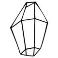 Natural black and white crystal isolated. Hand drawing. Occult and esoteric symbol. Magic artifact.