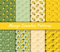 Set the Collection of Mango Seamless Patterns