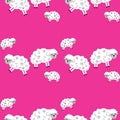 Best sheep printed fabric image with pink background