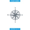 Compass wind rose icon vector logo design template. Vintage style. Royalty Free Stock Photo