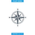 Compass wind rose icon vector logo design template. Vintage style. Royalty Free Stock Photo