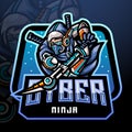 Cyber ninja esport logo mascot design. Royalty Free Stock Photo