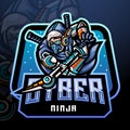 Cyber ninja esport logo mascot design.