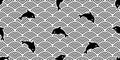 Fish Seamless pattern dolphin vector tuna japan wave shark salmon doodle icon cartoon ocean sea scarf isolated repeat wallpaper ti Royalty Free Stock Photo
