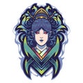 Geisha head mascot logo