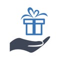 Gift box flat vector icon Royalty Free Stock Photo