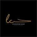 Letter LC Signature Logo Template Vector