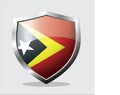 Shield icon vector illustration of Timor Leste Country Flag Royalty Free Stock Photo