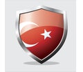 Shield icon vector illustration of Turkish country flag Royalty Free Stock Photo