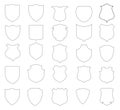 Shield shapes line designs vector