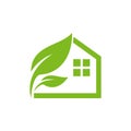 Green House logo vector design template. Royalty Free Stock Photo