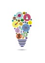 Science icons in a bulb Royalty Free Stock Photo