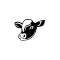 Cow head portrait Silhouette of farm animal Royalty Free Stock Photo