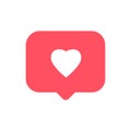 Like icon, Heart love symbol, Social Media, Follower notification. Symbol for web site design, logo, app, UI.