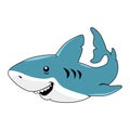 Illustration graphic vector of shark, Smiling Shark Cartoon Mascot Character