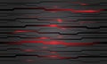 Abstract red light circuit cyber pattern on grey metallic design modern futuristic technology background vector