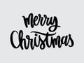 Merry christmas. Hand written lettering isolated on white background.Vector template for poster, social network, banner, cards Royalty Free Stock Photo