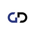 Initial letter gd logo or dg logo vector design template