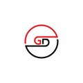 Initial letter gd logo or dg logo vector design template