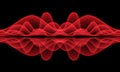 Abstract red wave curve on black design modern futuristic background vector