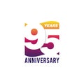 95 Years Anniversary Celebration Icon Vector Logo Design Template. Gradient Flag Style. Royalty Free Stock Photo