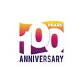 100 Years Anniversary Celebration Icon Vector Logo Design Template. Gradient Flag Style. Royalty Free Stock Photo