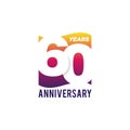 60 Years Anniversary Celebration Icon Vector Logo Design Template. Gradient Flag Style. Royalty Free Stock Photo