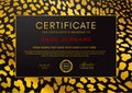 Certificate template with animal print leopard border