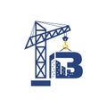 Initial B Crane Real Estate Building Construction Logo Design Royalty Free Stock Photo