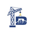Initial D Crane Real Estate Building Construction Logo Design Royalty Free Stock Photo
