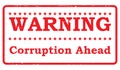 Warning corruption ahead stamp Royalty Free Stock Photo