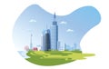 Vector illustration of Sustainable & future smart city