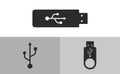 Pen drive or Flash drive, usb icon Royalty Free Stock Photo
