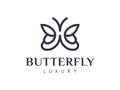 Luxury butterfly elegant logo design vector