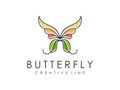 Elegant luxury creative butterfly logo design template vector stock