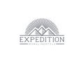 Expedition mountain outdoor adventure line art logo design