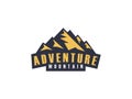 Creative mountain emblem sticker logo design