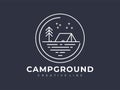 Creative campground outline minimalist logo vector