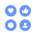 Social media notifications, Like symbol, speech bubble, Notifications, new follower, trendy