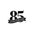 85 Years Anniversary Vector Logo Design Template. 85th Birthday Celebration.