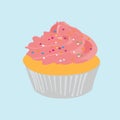 Illustration of cup cake that looks sweet and delicious