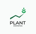 Green leaf green plantation statistics logo or leaf icon ecology leaf statistic