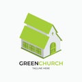 Simple isometric catedral - green church logo