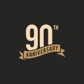 90th Years Anniversary Celebration Icon Vector Logo Design Template.