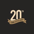 20th Years Anniversary Celebration Icon Vector Logo Design Template.