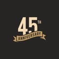 45th Years Anniversary Celebration Icon Vector Logo Design Template. Royalty Free Stock Photo