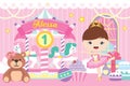 Birthday Party Banner with cute ballerina and bear