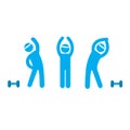Person basic body language pictogram, fitness, gym icon isolated, pictogram man exercises. vector illustation